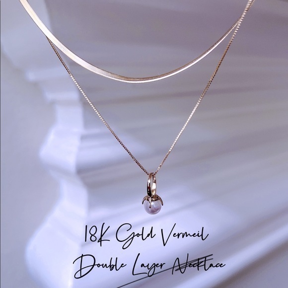 Jewelry - - - 18K Gold Vermeil Double layer Necklace
